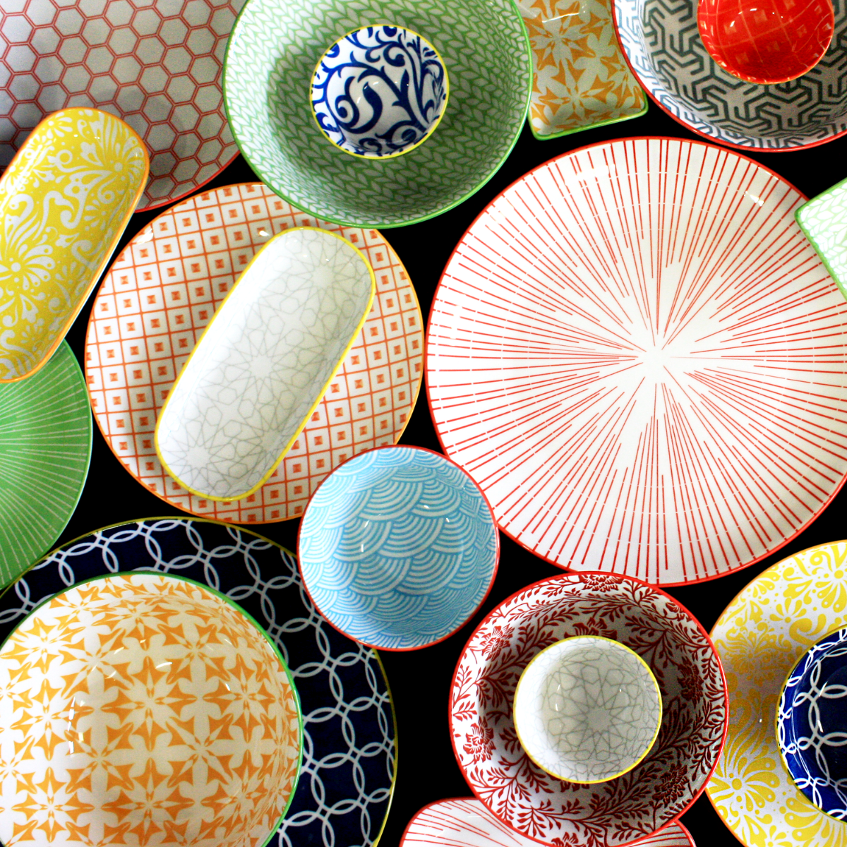 EC-6SABASGM3 Lot de 6 grandes assiettes design 1, SABAE