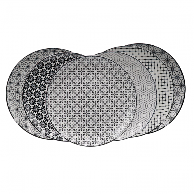 EC-6KOAS26-2 Lot de 6 assiettes, design 2, KOMAE EC-6KOAS26-2 Lot de 6 assiettes, design 2, KOMAE
