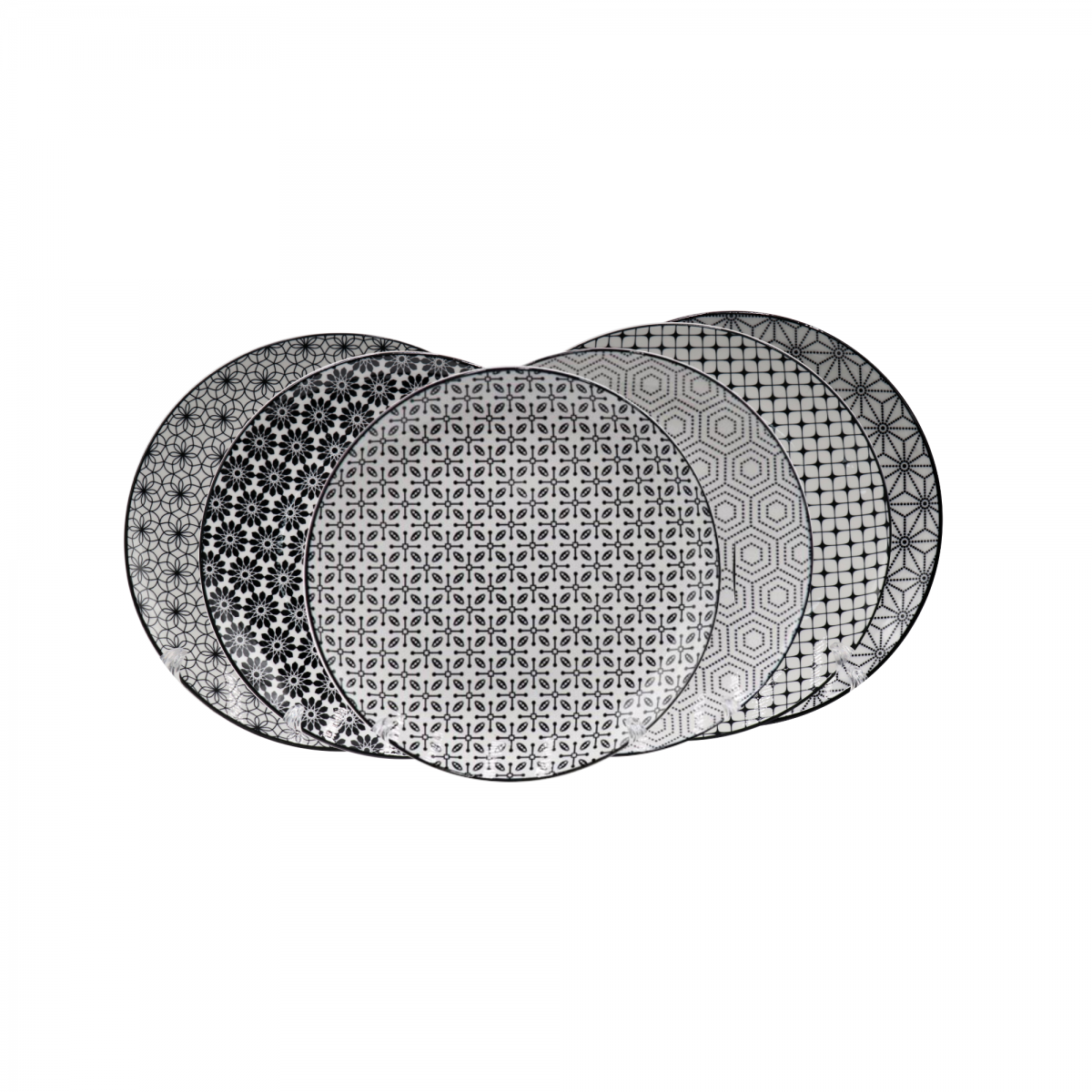 EC-6KOAS21-2 Lot de 6 assiettes à dessert, design 2, KOMAE