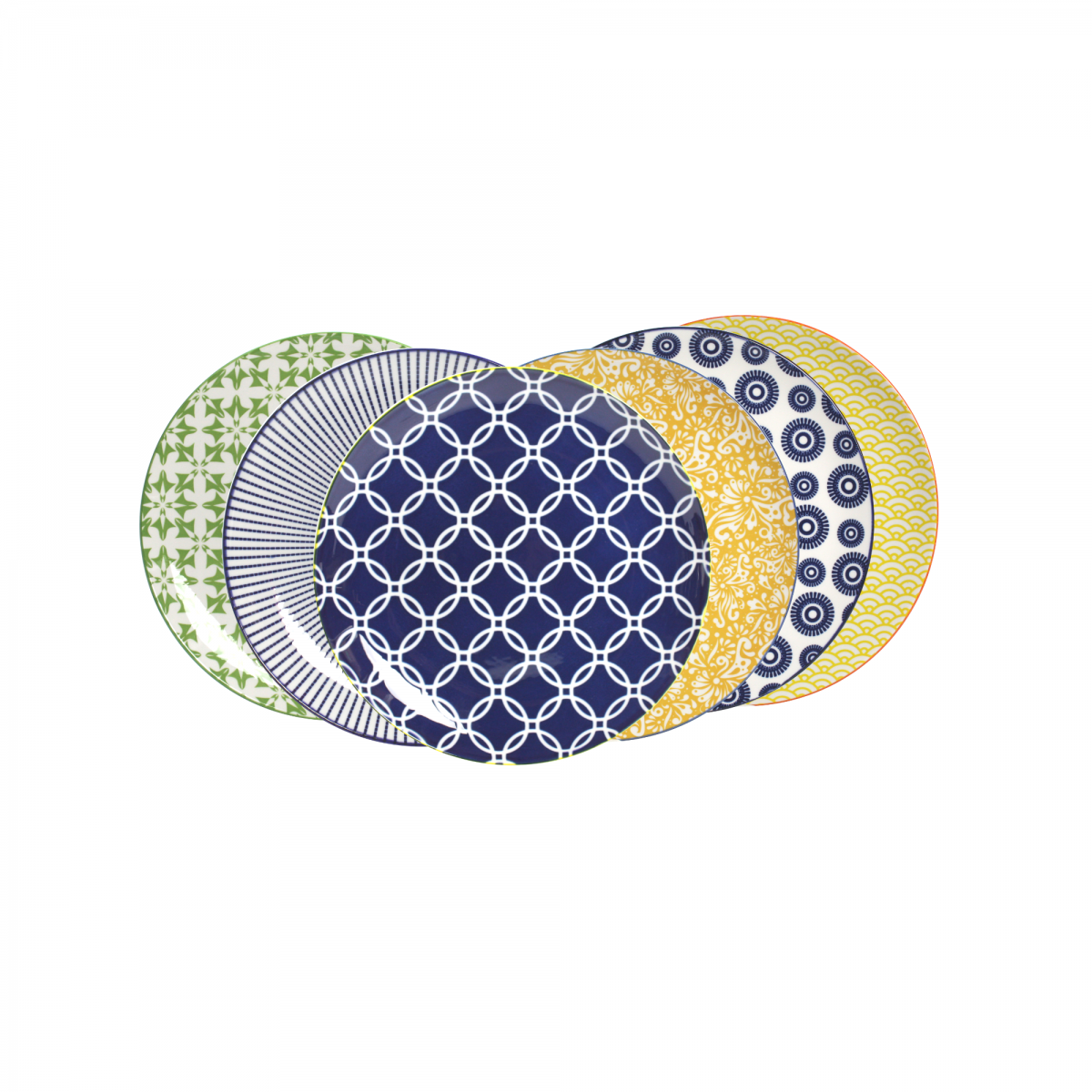 EC-6SABAS21-2 Lot de 6 assiettes plates, 6 designs, ensemble 2, SABAE