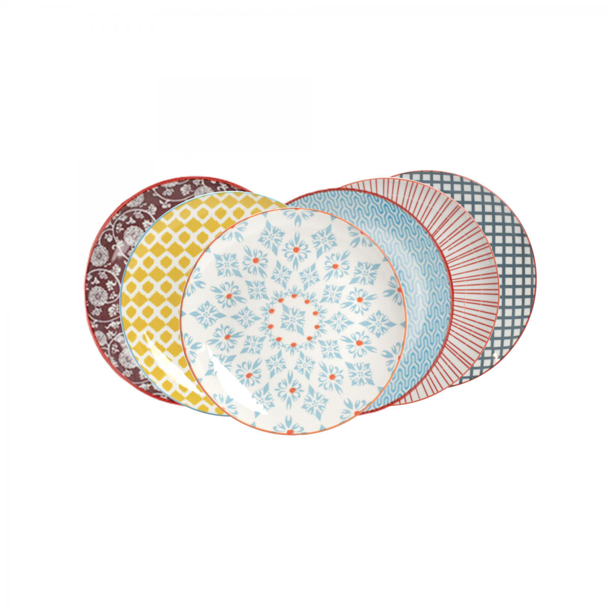 EC-6SABAS1-1 Lot de 6 assiettes à dessert design 1, SABAE