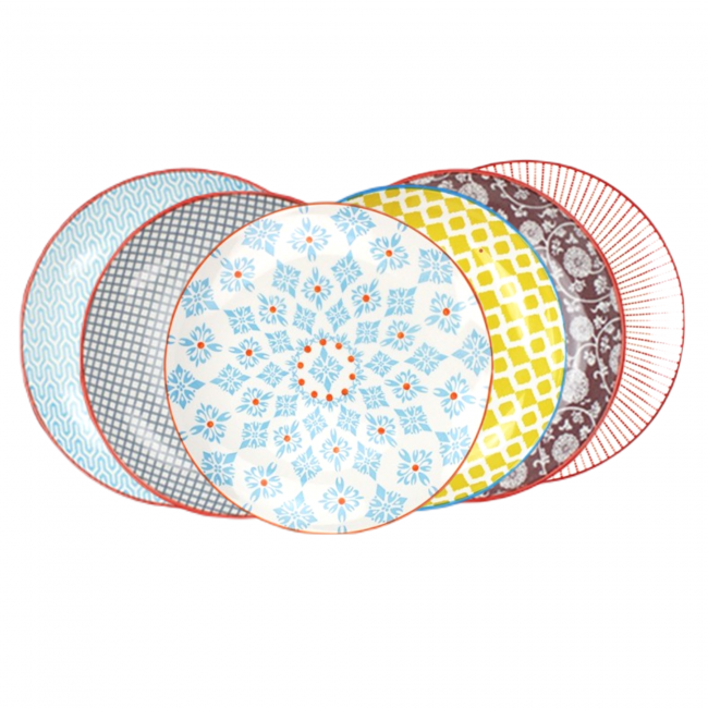 EC-6SABASGM1-1 Lot de 6 grandes assiettes design 2, SABAE EC-6SABASGM1-1 Lot de 6 grandes assiettes design 2, SABAE