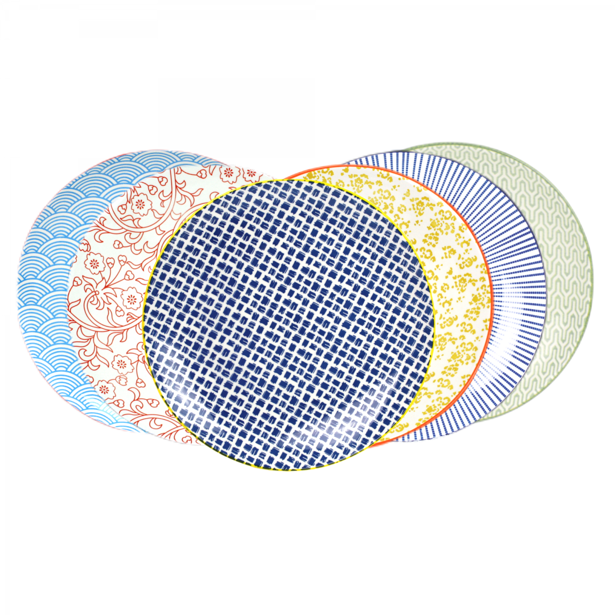 EC-6SABASGM3 Lot de 6 grandes assiettes design 1, SABAE