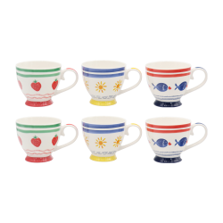 EC-LPC6MUGPIE Lot de 6 mugs avec pied, LE PETIT CABANON EC-LPC6MUGPIE Lot de 6 mugs avec pied, LE PETIT CABANON