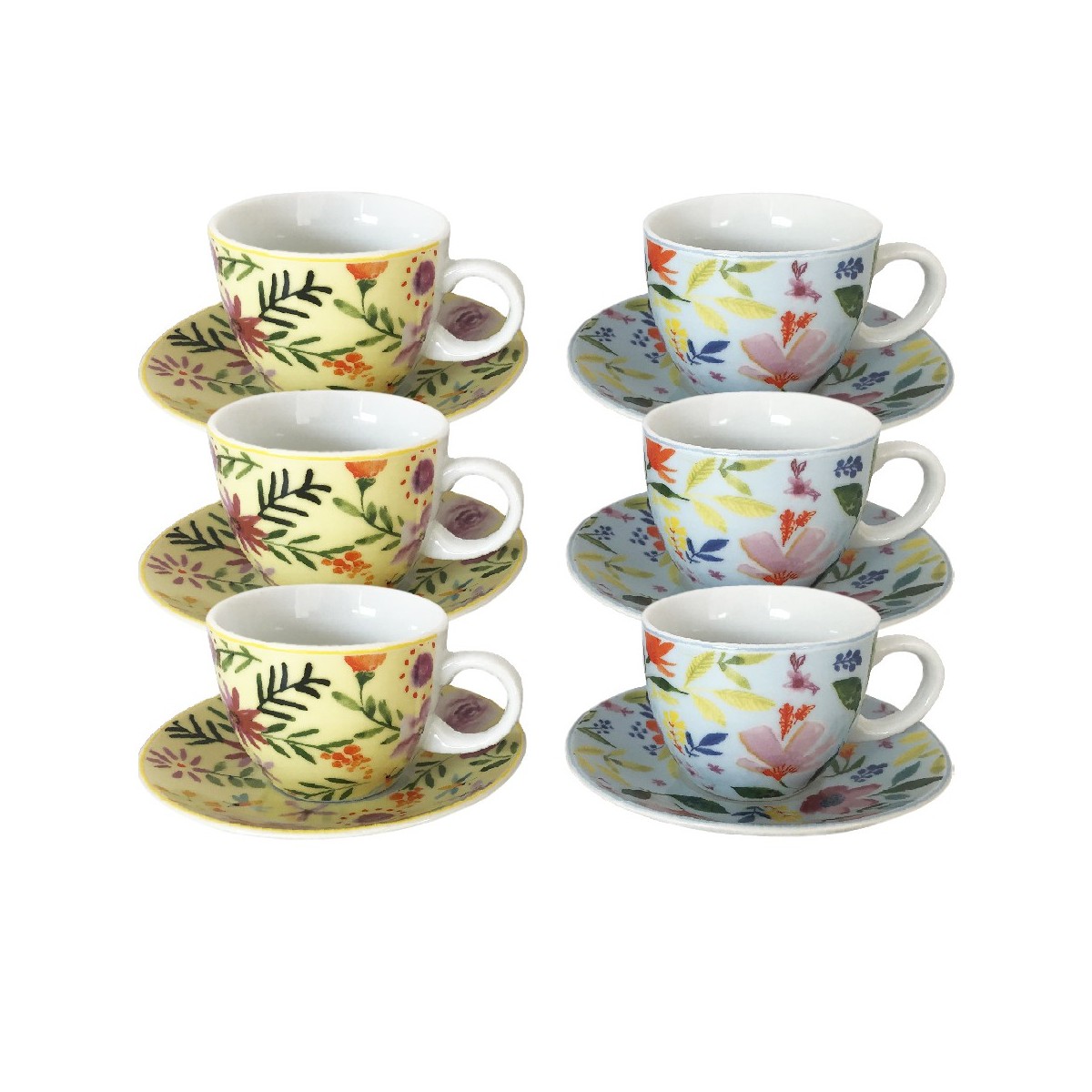 Tasse à café "Flowers" inspiration printanière et florale, classique aux motifs de plantes & fleurs. EC-6FLOTASCAF