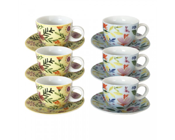 Tasse à café "Flowers" inspiration printanière et florale, classique aux motifs de plantes & fleurs. EC-6FLOTASCAF Tasse à café "Flowers" inspiration printanière et florale, classique aux motifs de plantes & fleurs. EC-6FLOTASCAF