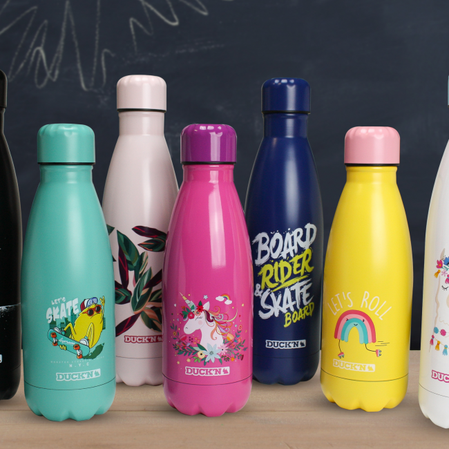 EC-BOUT350BANG Bouteille Isotherme Bleu Marine Motif BD 350ML, Duck'n EC-BOUT350BANG Bouteille Isotherme Bleu Marine Motif BD 350ML, Duck'n