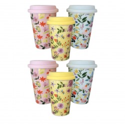 Lot de 6 maxi mugs de voyage, FLOWERS