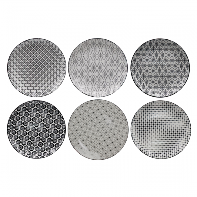 EC-6KOAS26-2 Lot de 6 assiettes, design 2, KOMAE EC-6KOAS26-2 Lot de 6 assiettes, design 2, KOMAE