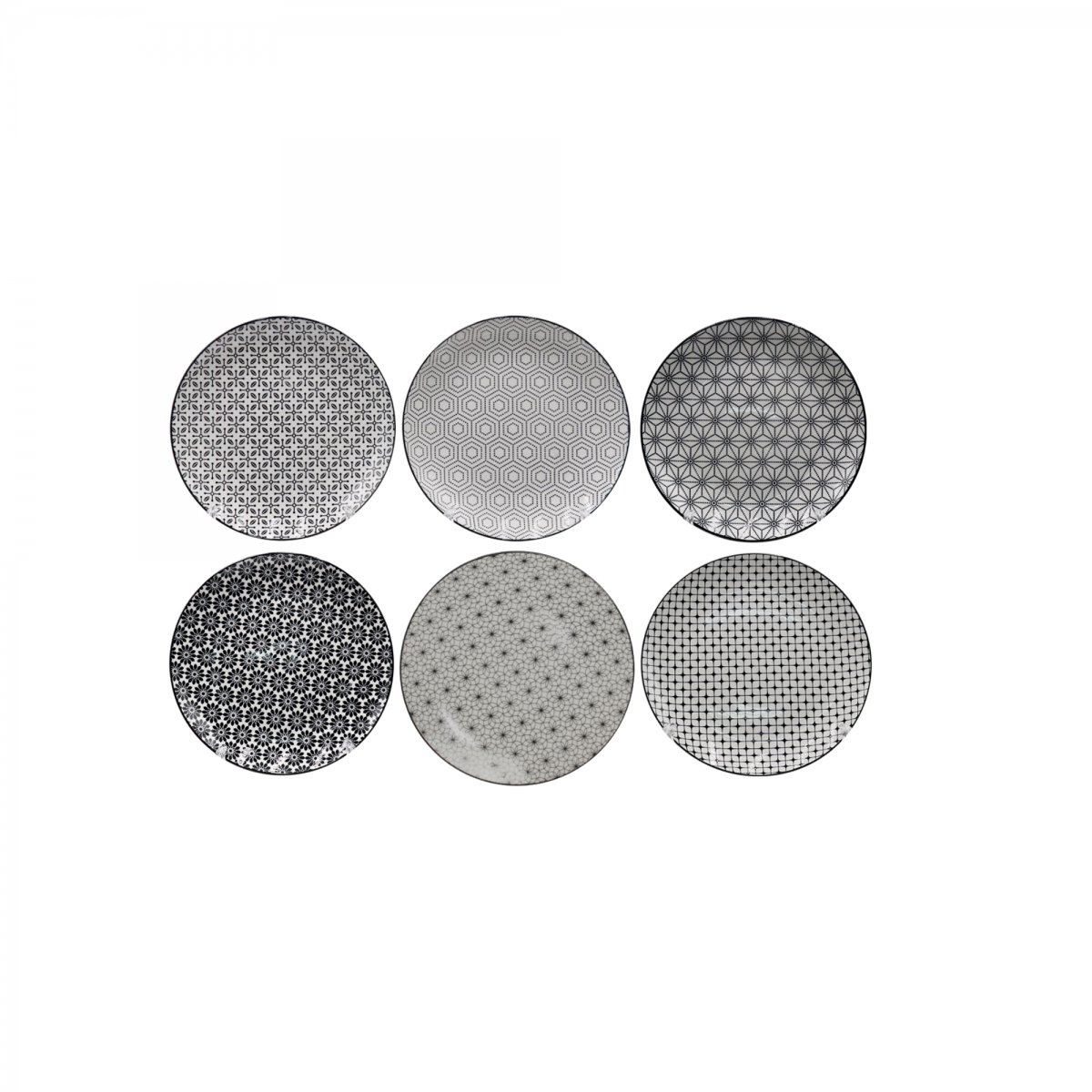 EC-6KOAS21-2 Lot de 6 assiettes à dessert, design 2, KOMAE