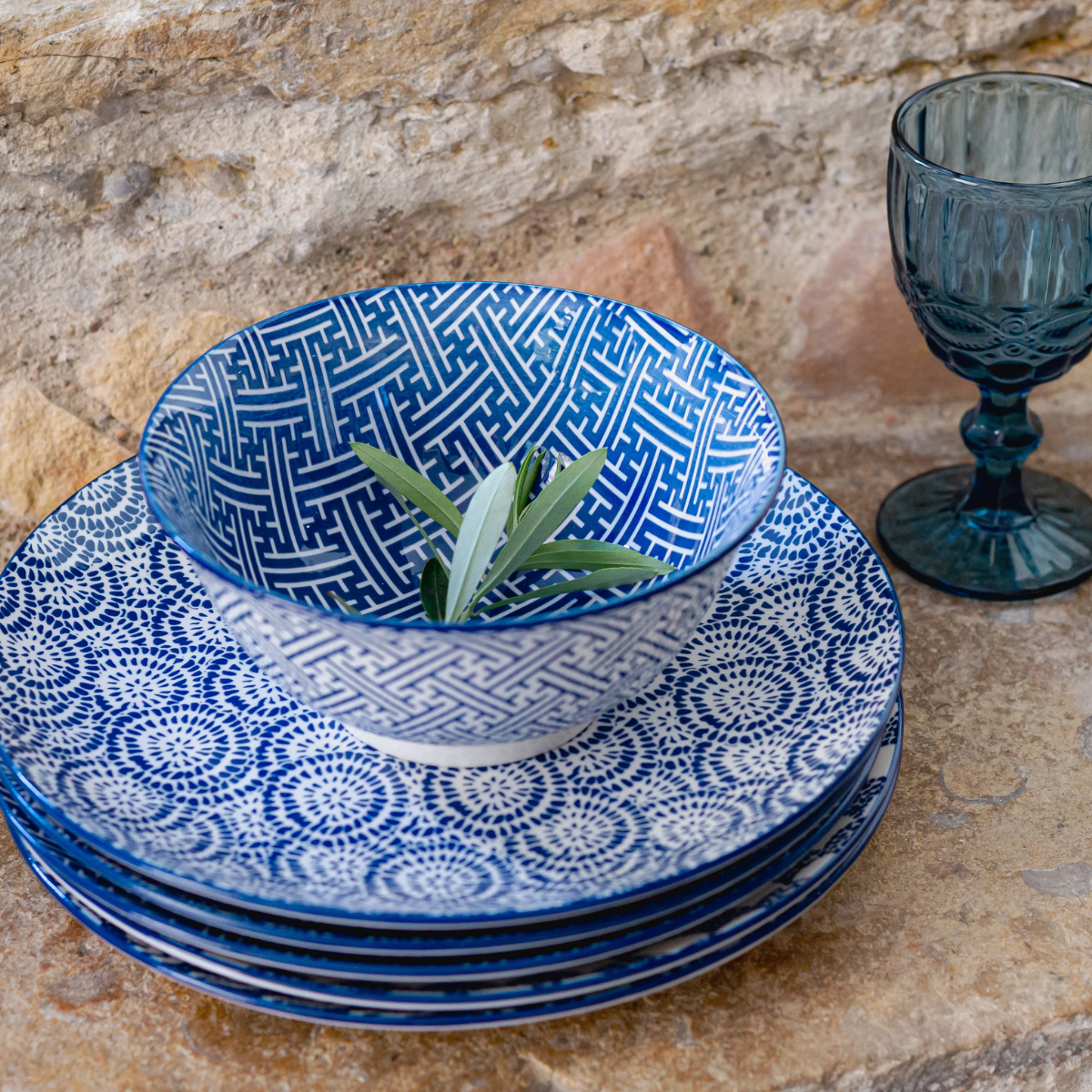 EC-CY6ASPM Lot de 6 assiettes à dessert, CYCLADES