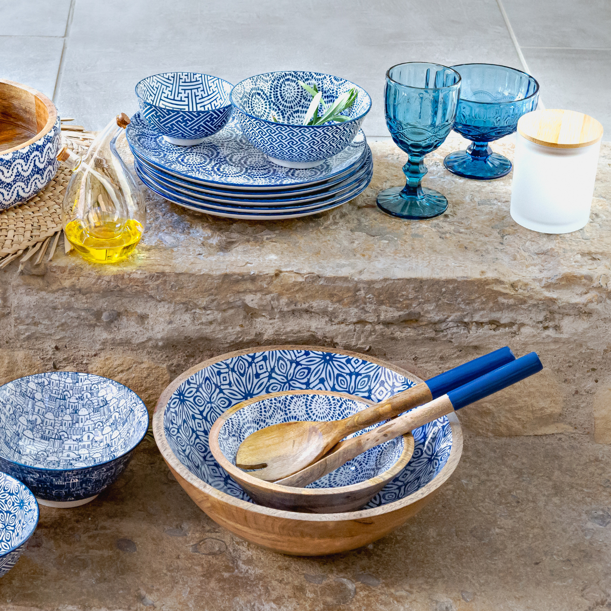 EC-CY6ASPM Lot de 6 assiettes à dessert, CYCLADES