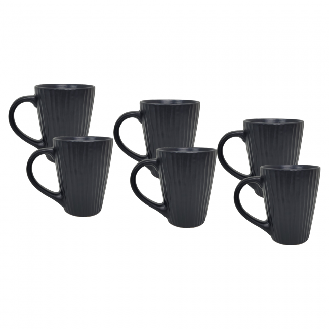 EC-SUG6MUG-1 Lot de 6 mugs noirs, SUGAR EC-SUG6MUG-1 Lot de 6 mugs noirs, SUGAR