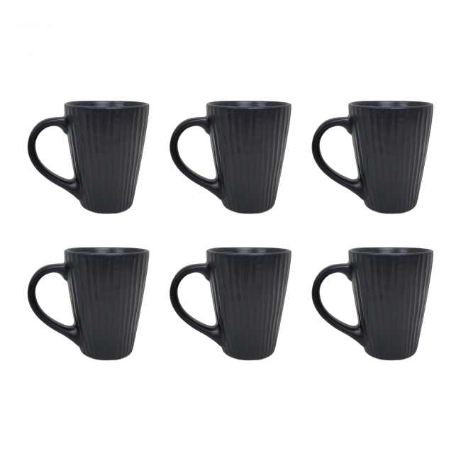 EC-SUG6MUG-1 Lot de 6 mugs noirs, SUGAR EC-SUG6MUG-1 Lot de 6 mugs noirs, SUGAR