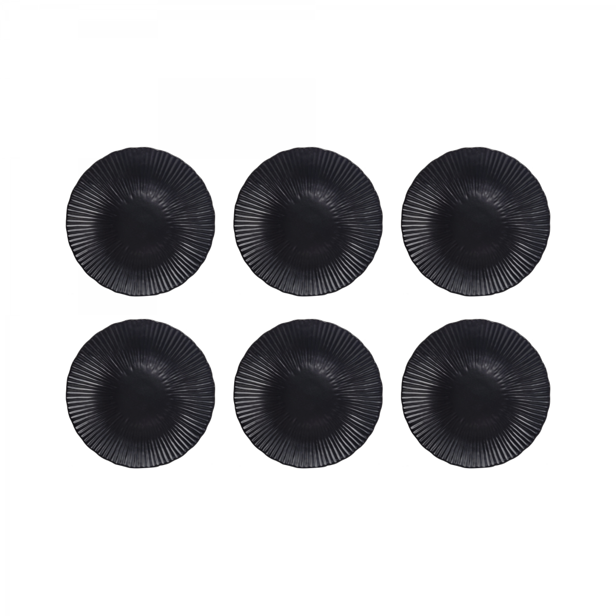 EC-SUG6ASPM-1 Lot de 6 assiettes à dessert noires, SUGAR