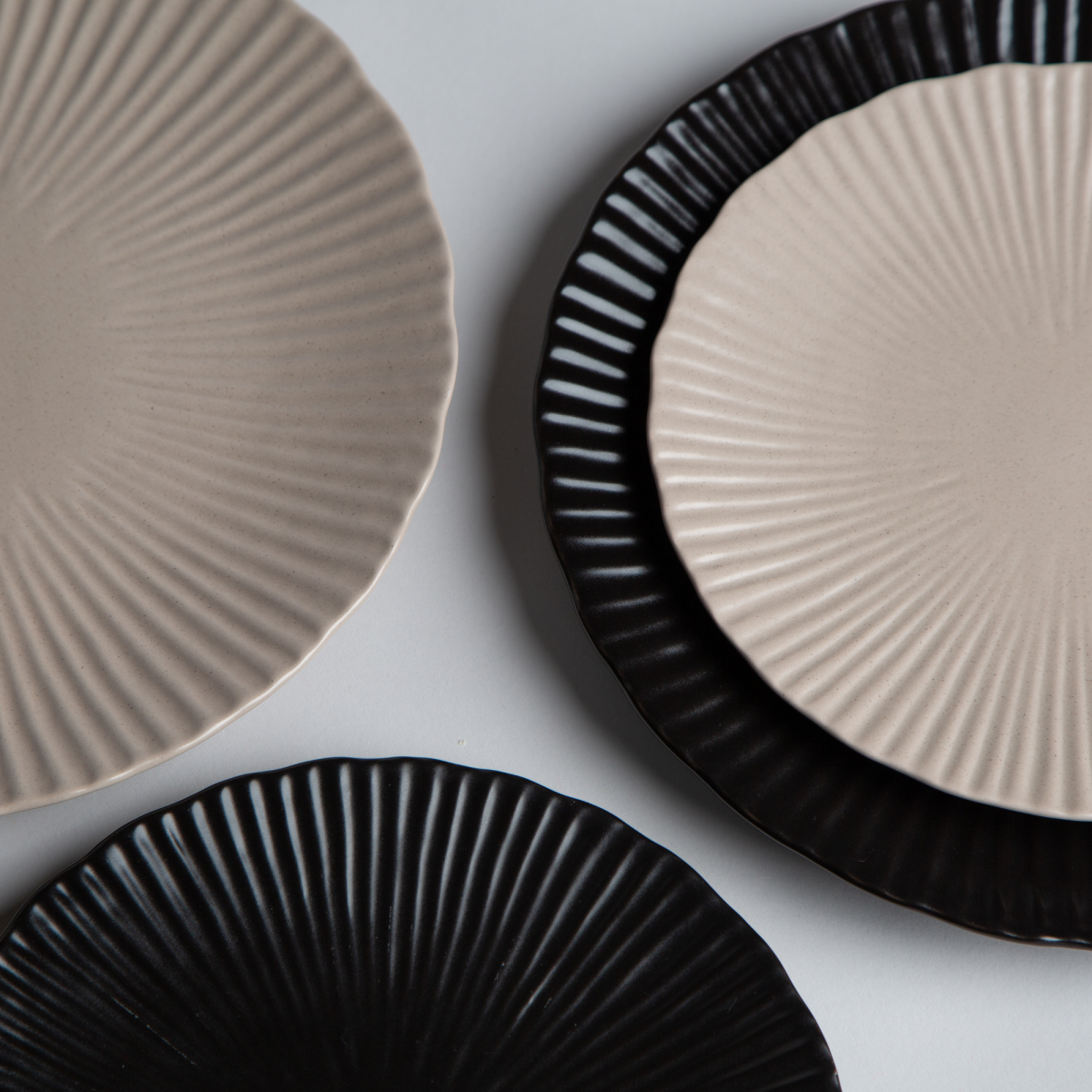 EC-SUG6ASPM-1 Lot de 6 assiettes à dessert noires, SUGAR