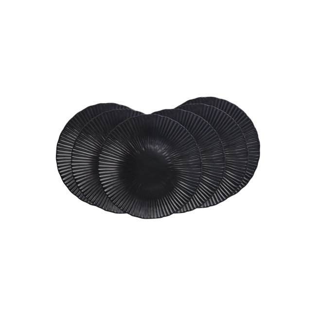 EC-SUG6ASPM-1 Lot de 6 assiettes à dessert noires, SUGAR EC-SUG6ASPM-1 Lot de 6 assiettes à dessert noires, SUGAR