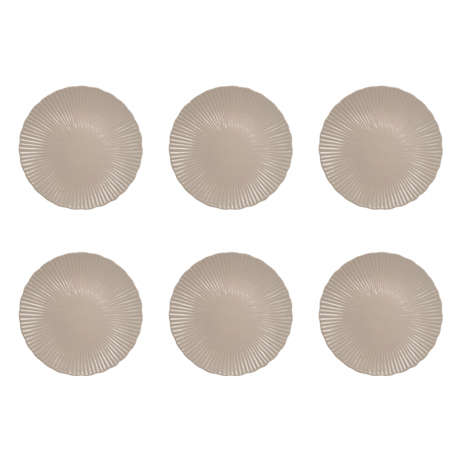 EC-SUG6ASGM-2 Lot de 6 grandes assiettes sables, SUGAR EC-SUG6ASGM-2 Lot de 6 grandes assiettes sables, SUGAR