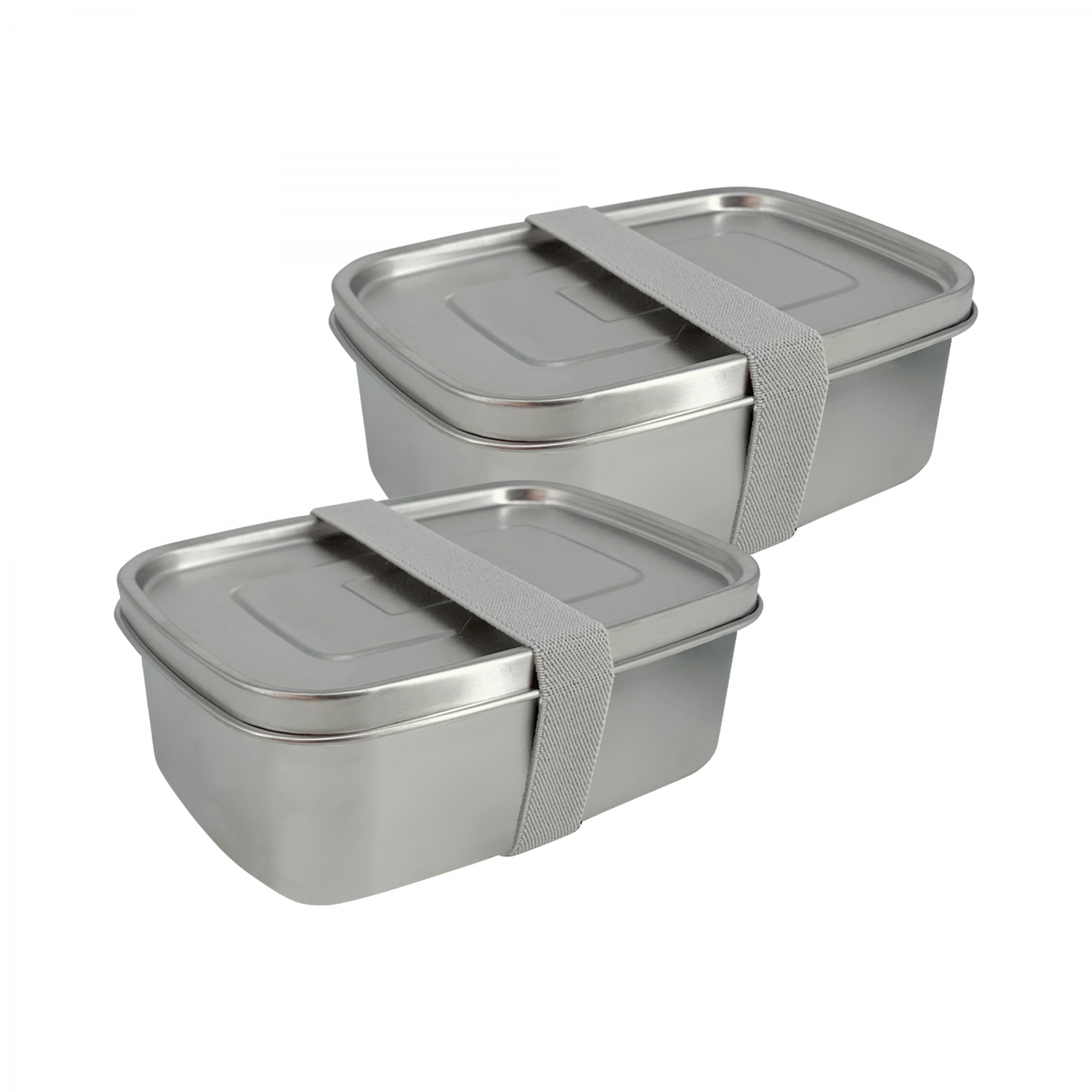 EC-BO2BENTOINOX Lot de 2 Lunch box, GLAMPING