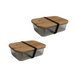 EC-2BOBENTO2ACC Lot de 2 lunch box en verre, BO BYO EC-2BOBENTO2ACC Lot de 2 lunch box en verre, BO BYO
