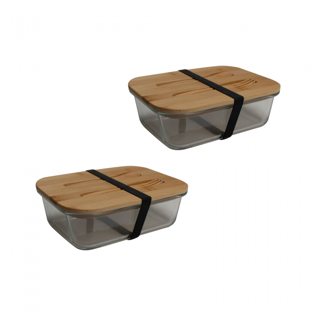EC-2BOBENTO2ACC Lot de 2 lunch box en verre, BO BYO EC-2BOBENTO2ACC Lot de 2 lunch box en verre, BO BYO