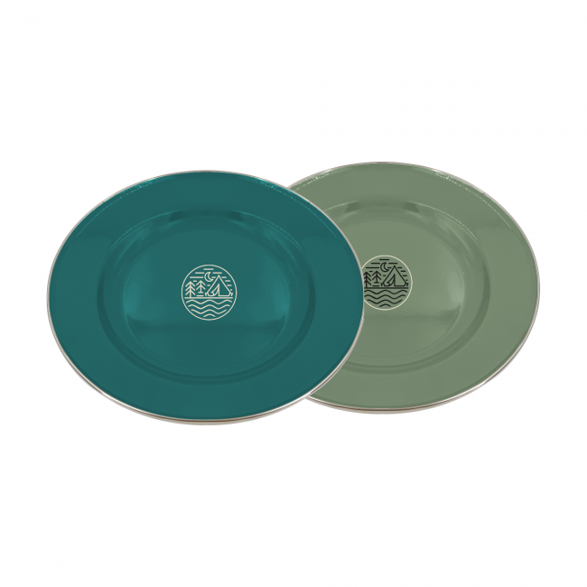 EC-GLA2AS Lot de 2 assiettes en émail, GLAMPING EC-GLA2AS Lot de 2 assiettes en émail, GLAMPING
