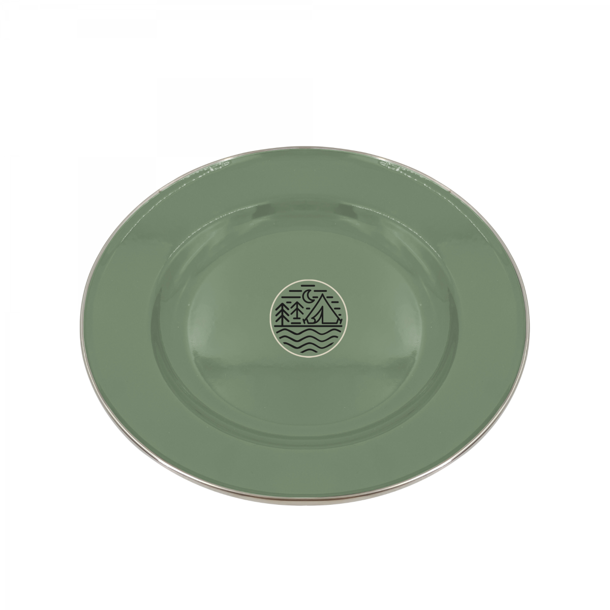 EC-GLA2AS Lot de 2 assiettes en émail, GLAMPING
