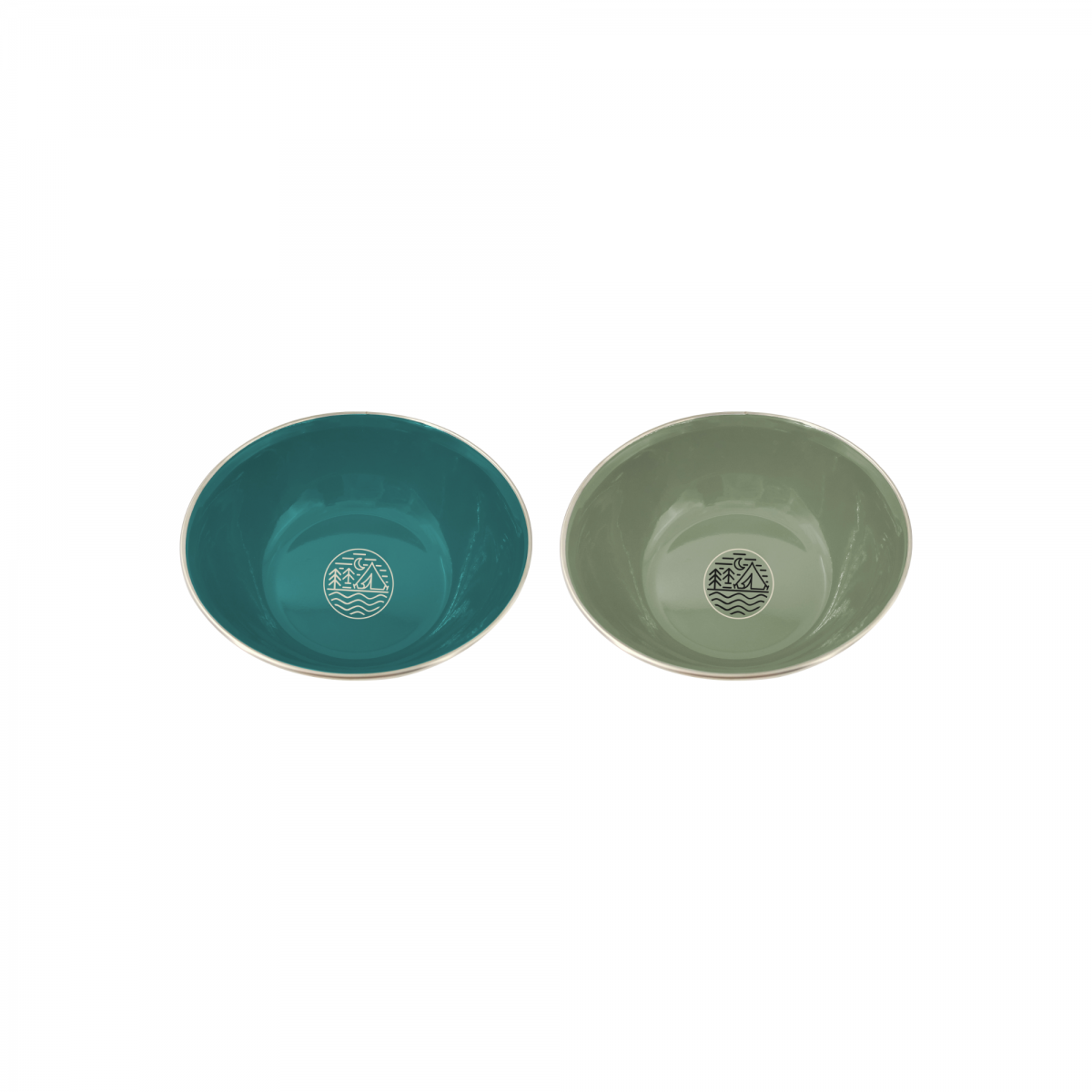 EC-GLA2BOL Lot de 2 bols en émail, GLAMPING