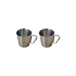 EC-GLA2MUGMOUSQ Lot de 2 mugs isothermes à anse repliable mousqueton, GLAMPING EC-GLA2MUGMOUSQ Lot de 2 mugs isothermes à anse repliable mousqueton, GLAMPING