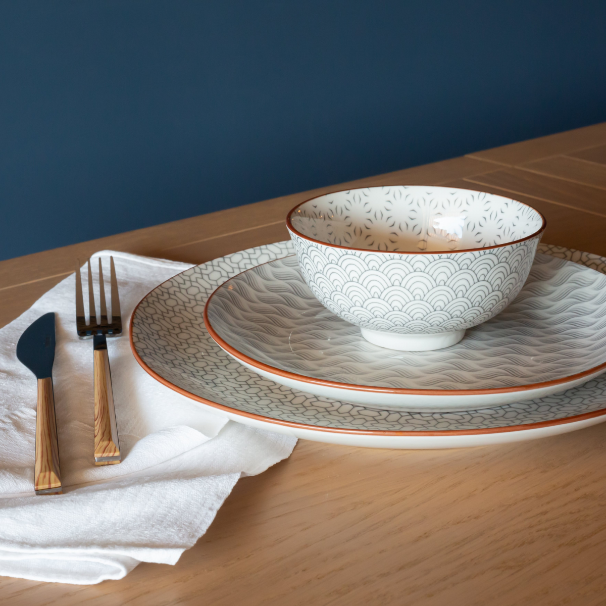 EC-SLOSERV18 Service d'assiettes et bols 18 pièces, SLOW