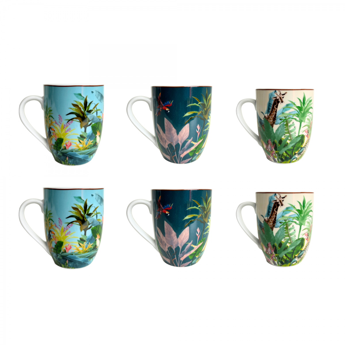 EC-BOR6MUG Lot de 6 mugs, BORNEO