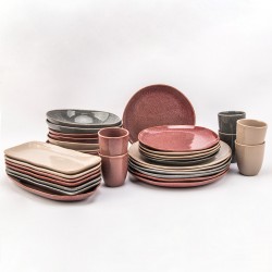 EC-ZOASERV32 Service d'assiettes, bols, tasses, plat et saladier 32 pièces, ZOA EC-ZOASERV32 Service d'assiettes, bols, tasses, plat et saladier 32 pièces, ZOA
