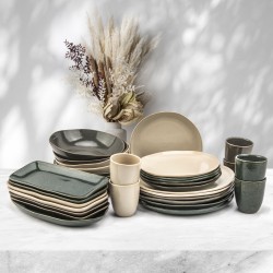 EC-OZESERV32 Service d'assiettes, bols, tasses, plat et saladier 32 pièces, OZE EC-OZESERV32 Service d'assiettes, bols, tasses, plat et saladier 32 pièces, OZE