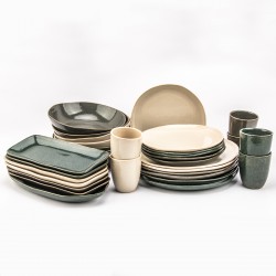 EC-OZESERV32 Service d'assiettes, bols, tasses, plat et saladier 32 pièces, OZE EC-OZESERV32 Service d'assiettes, bols, tasses, plat et saladier 32 pièces, OZE