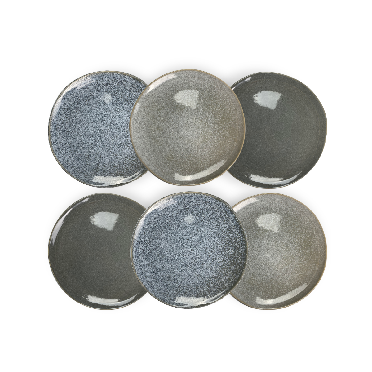 EC-ZAO6ASGM Lot de 6 grandes assiettes, ZAO