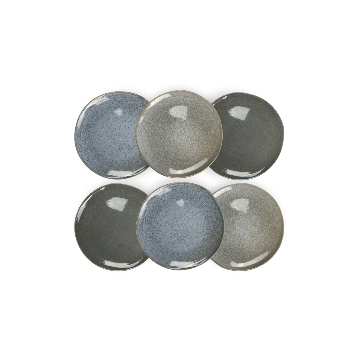 EC-ZAO6ASPM Lot de 6 assiettes à dessert, ZAO