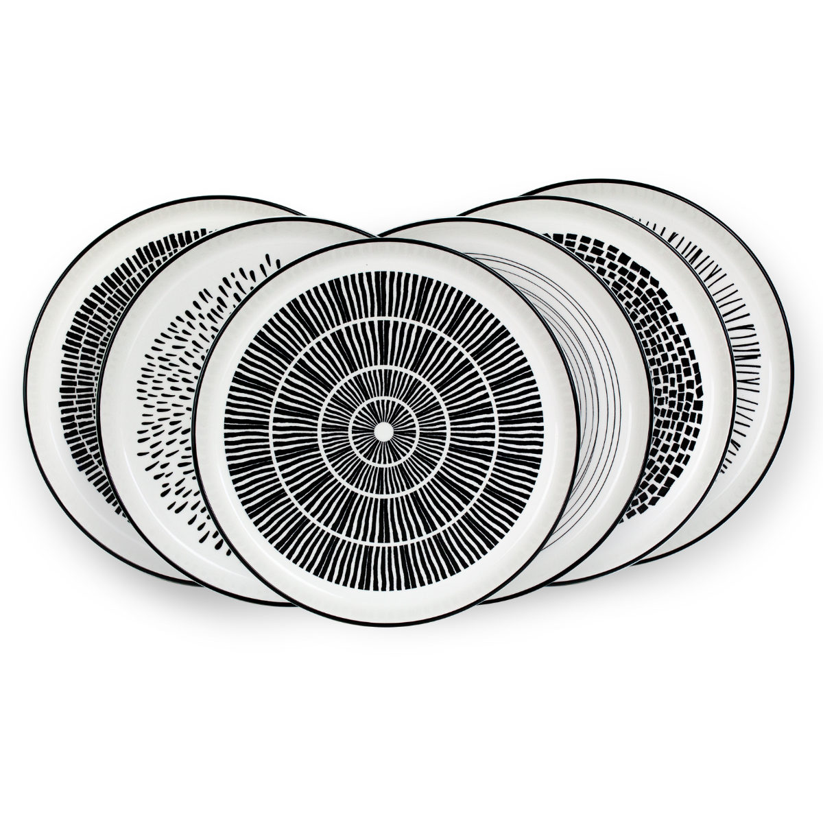 EC-YU6ASGM Lot de 6 grandes assiettes, YUCATAN