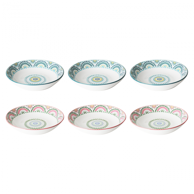 EC-MAND6ASCR, Lot de 6 Assiettes creuses, MANDALA EC-MAND6ASCR, Lot de 6 Assiettes creuses, MANDALA