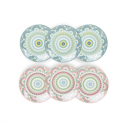 EC-MAND6ASPM, Lot de 6 petites assiettes, MANDALA EC-MAND6ASPM, Lot de 6 petites assiettes, MANDALA
