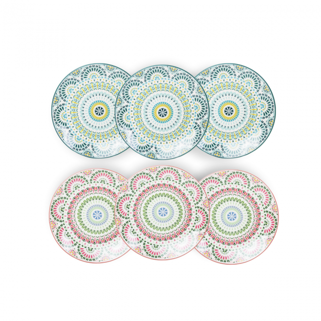 EC-MAND6ASPM, Lot de 6 petites assiettes, MANDALA EC-MAND6ASPM, Lot de 6 petites assiettes, MANDALA
