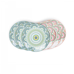EC-MAND6ASPM, Lot de 6 petites assiettes, MANDALA EC-MAND6ASPM, Lot de 6 petites assiettes, MANDALA