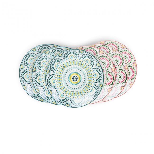 EC-MAND6ASPM, Lot de 6 petites assiettes, MANDALA EC-MAND6ASPM, Lot de 6 petites assiettes, MANDALA