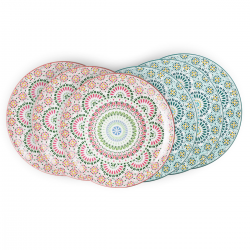 EC-MAND6ASGM, Lot de 6 grandes assiettes, MANDALA EC-MAND6ASGM, Lot de 6 grandes assiettes, MANDALA