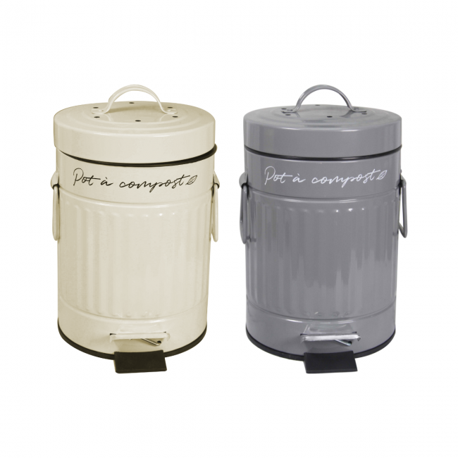EC-COMP3L-B, Pot à compost beige 3 L forme arrondie, BOBYO EC-COMP3L-B, Pot à compost beige 3 L forme arrondie, BOBYO