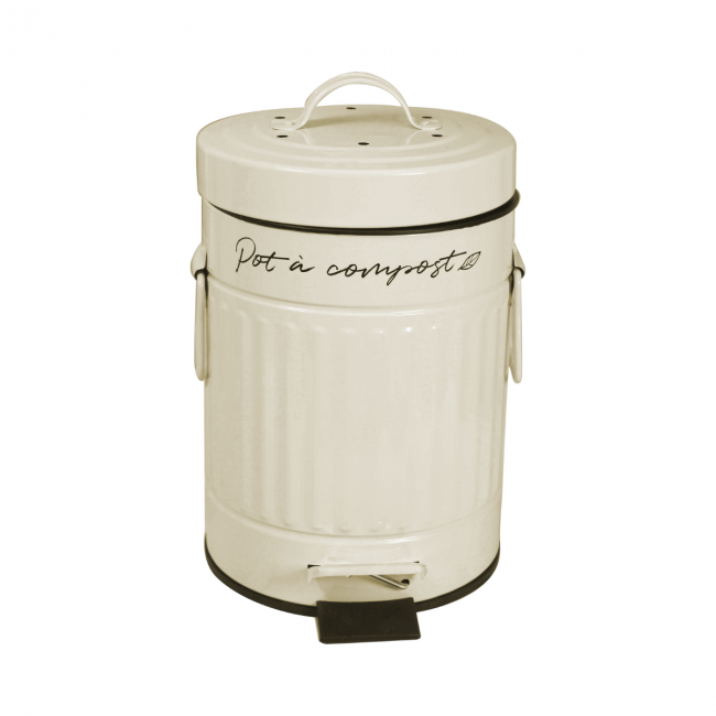 EC-COMP3L-B, Pot à compost beige 3 L forme arrondie, BOBYO EC-COMP3L-B, Pot à compost beige 3 L forme arrondie, BOBYO