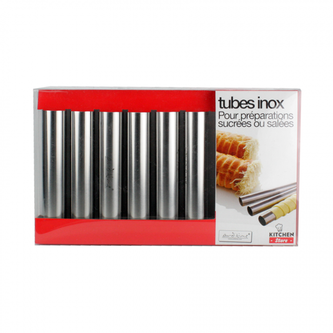 EC-LT6TUB Lot de 6 tubes en inox pour préparations sucrés salés EC-LT6TUB Lot de 6 tubes en inox pour préparations sucrés salés