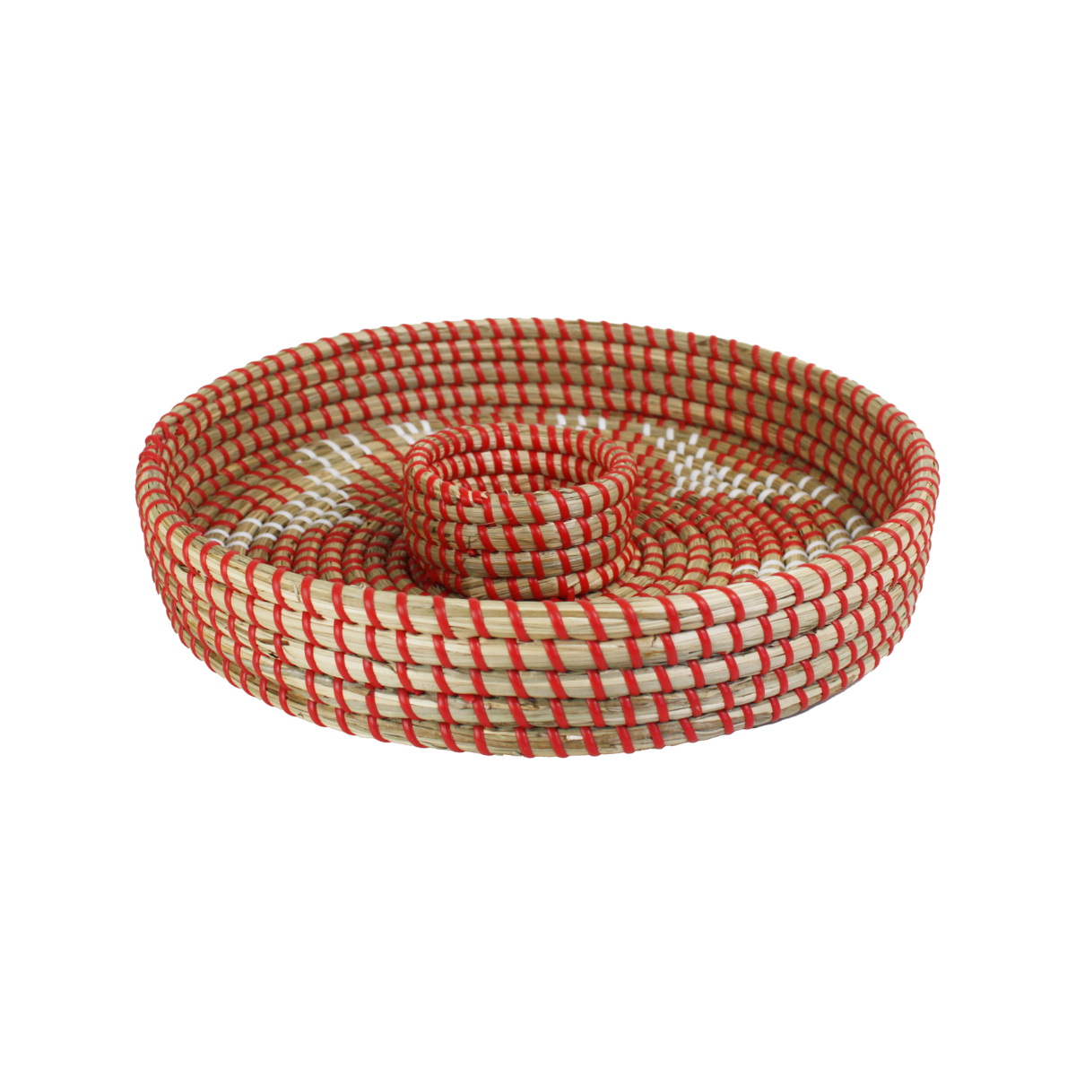 EC-MANDDIP Service apéritif en joncs, Mandala