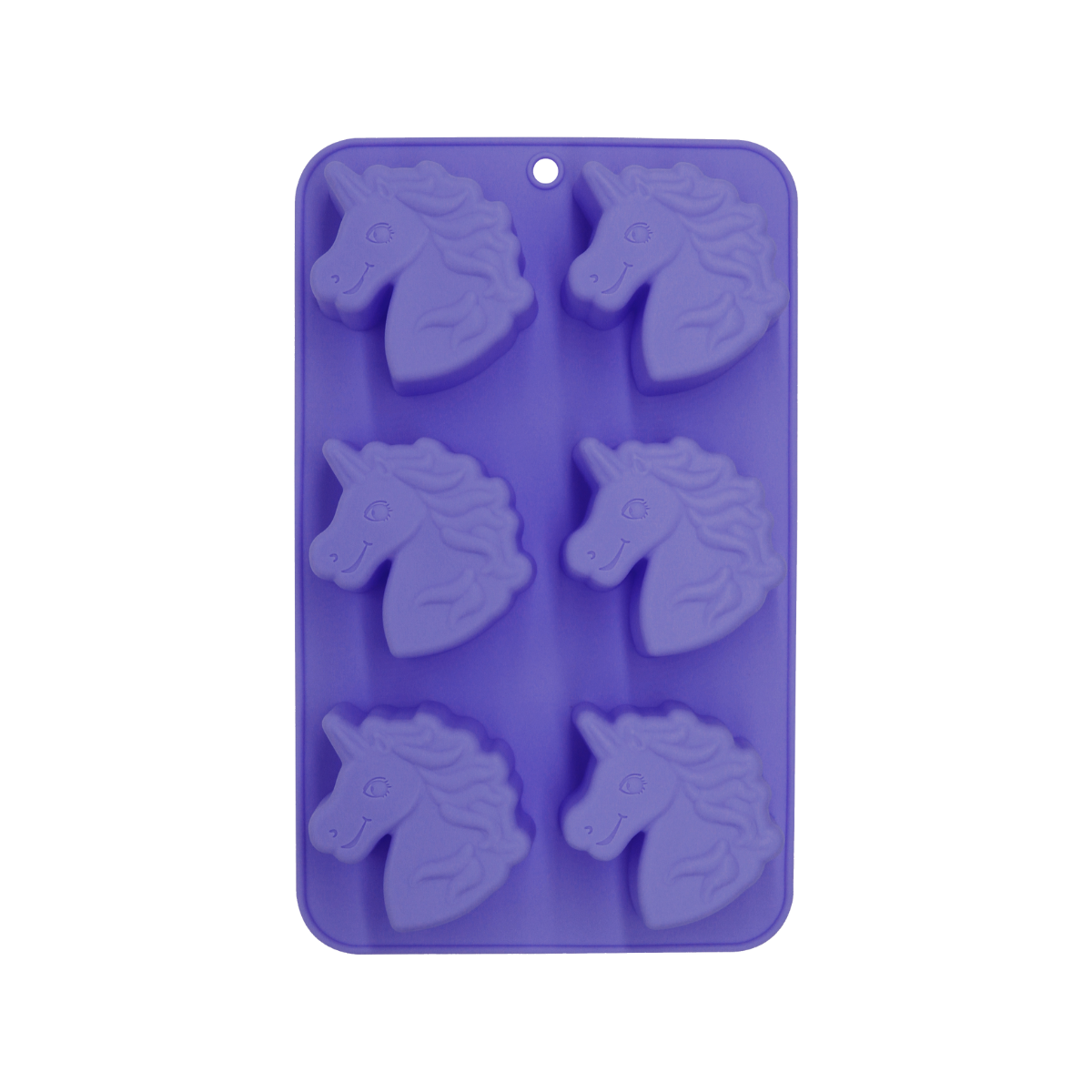 EC-HAC6LIC Lot de 6 mini moules en silicone forme Licorne, Happy Cake
