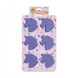 EC-HAC6LIC Lot de 6 mini moules en silicone forme Licorne, Happy Cake EC-HAC6LIC Lot de 6 mini moules en silicone forme Licorne, Happy Cake