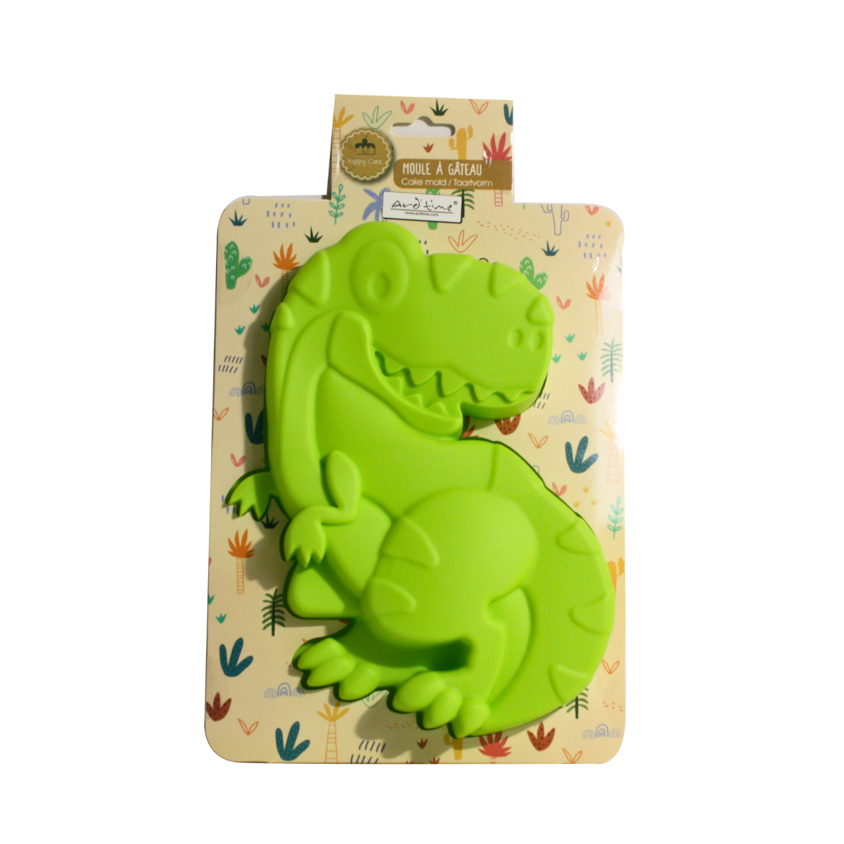EC-HACDINO Moule à gâteau en silicone forme Dinosaure, Happy Cake